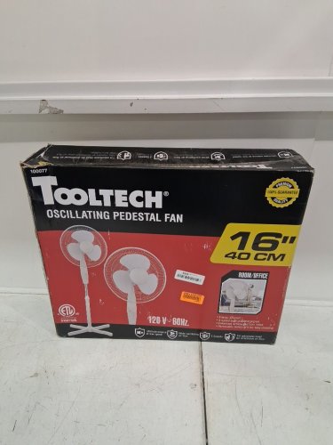 Tooltech 3-Speed oscillating pedestal fan - 16" - white (model: 100077) image 2