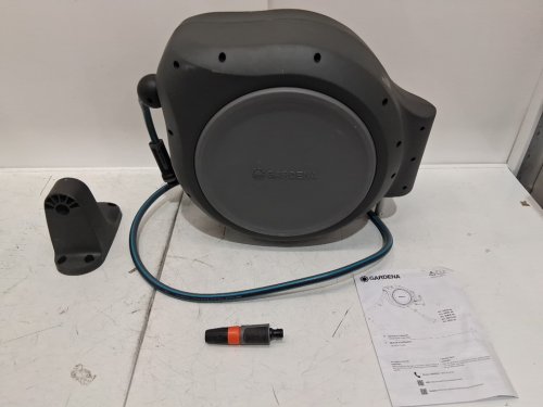 Gardena frost-proof Wall-Mounted Auto-Retractable Hose Reel - 100ft - Black/Turquoise (model: 20505-81) image 4