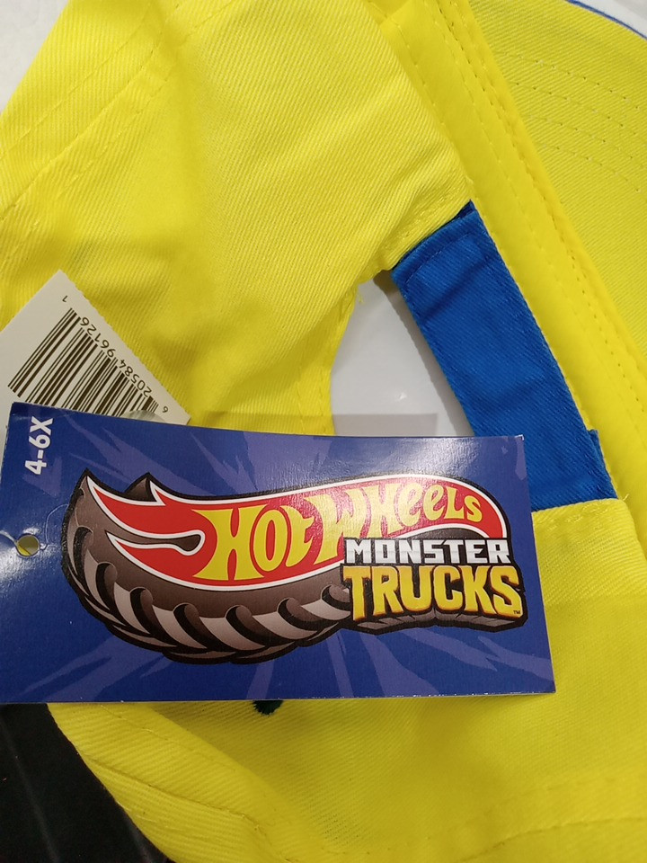 Toddler's Hot Wheels Monster Trucks "SMASH AND CRASH" Baseball Cap/Hat - Size 4-6X - Yellow/Blue (Model: MNSTCPS26) image 3