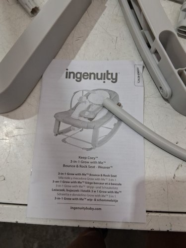 Ingenuity 3-in-1 Keep Cozy Grow with Me Vibrating Baby Bouncer, rocker & chair - 40lbs capacity - weaver theme grey/white/green (model: ‎12428) image 3