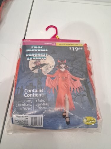 3PC GIRLS PARTYHOLIC FIERY DEMONESS COSTUME - LARGE (10-12) - RED (STYLE: 70196) image 2