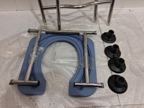 Maitehao adjustable aluminum toilet seat riser - 65" x 27" x 43" - blue/silver image 4