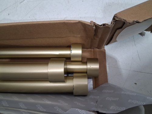 UMBRA CAPPA 1" THICK DOUBLE ROD DRAPERY SET - 66-120" - BRASS (MODEL: ‎1014401-104-a61) image 4