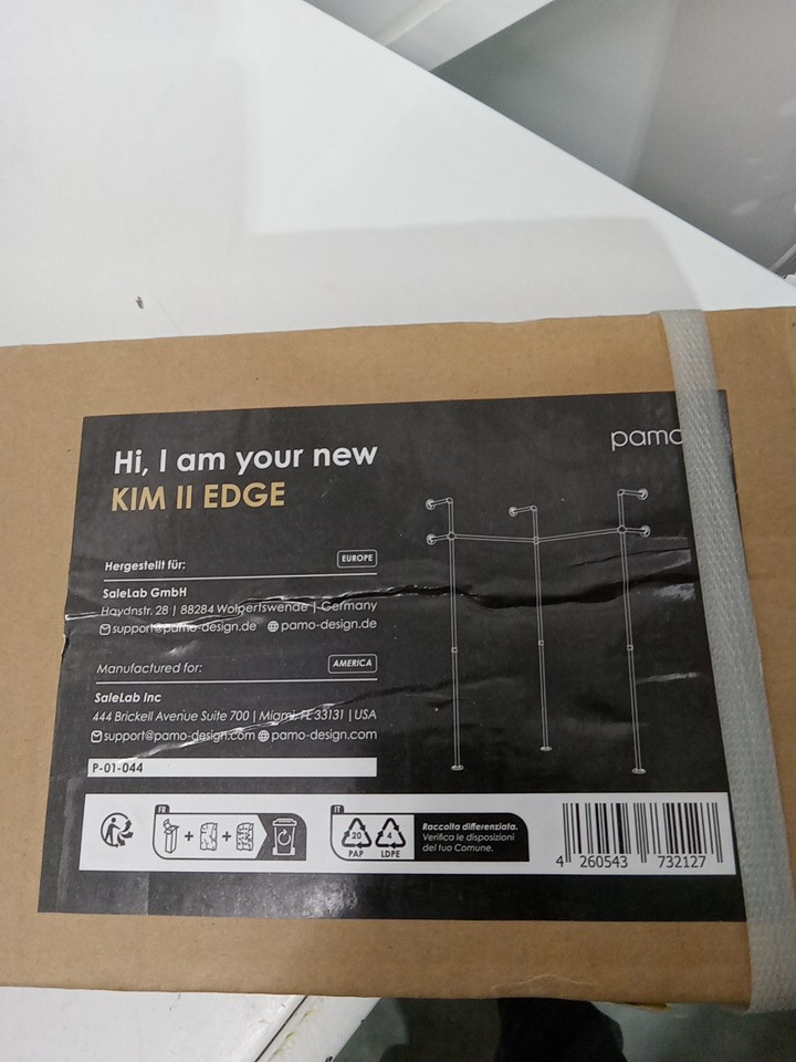 pamo KIM II EDGE metal wall mounted Industrial Pipe Clothing Rack - 240kg capacity - height: 87.5" - black (Model: P-01-044) image 4