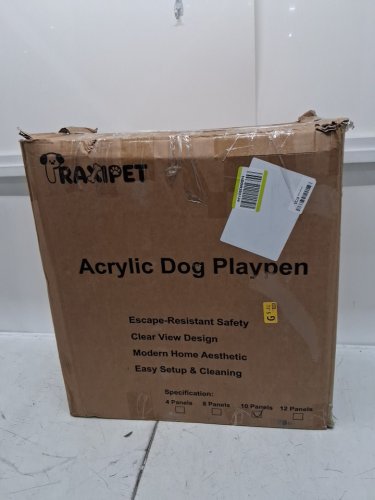 10PC RAXIPET ACRYLIC DOG PLAYPEN WITH A ROOF - WHITE image 2