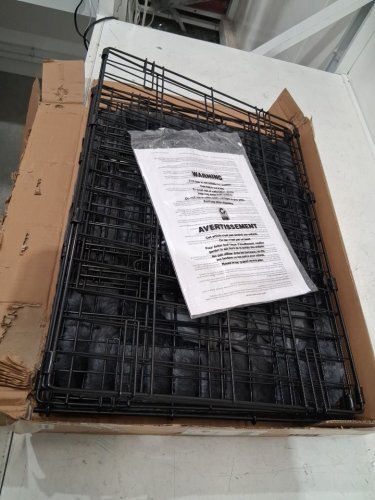 3PC NEW WORLD PET PRODUCTS 2-DOOR WIRE METAL PET CRATE WITH PLUSH BED & COVER - 24"Lx18"Wx19"H (FOR PETS UP TO 25LBS) - BLACK (MODEL: B24DD-KIT) image 3