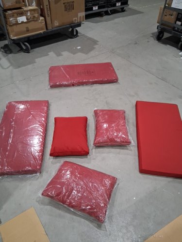 6PC costway replacement patio cushion set -3 big/3 small - RED (model: hw67190dbk) image 3