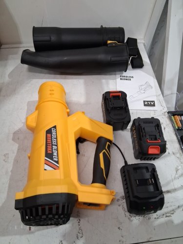 Cordless Leaf Blower WITH CHARGER AND 2 batteries - 21V - YELLOW (MODEL: RC-3006) image 4