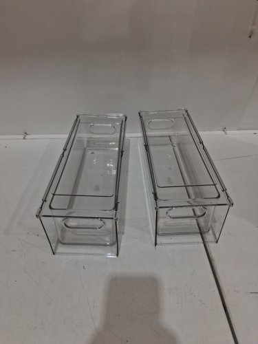 2PK taiuloo refrigerator stackable drawers - 13" x 5" x 4.5" - transparent image 3