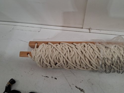 lazy daze double handwoven outdoor rope hammock - 78.7" x 57" - natural (model: hm-cot001) image 4