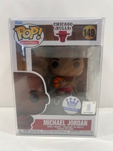 Funko pop! **funko exclusive** basketball: Chicago Bulls - Michael Jordan vinyl figure (#149) **plastic protector cover** image 2