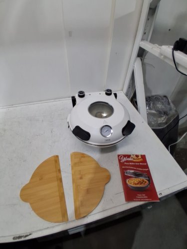 KLAIF Electric Countertop Pizza Oven With Ceramic Stone and Pizza Peel Tool - 200°F to 800°F - 1200W - 12.6" x 13.4" x 6.7" - White (Model: LMR-120TW/LMR-12DTW-WHT) image 4