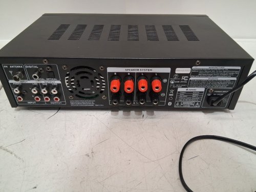 Donner Bluetooth 5.3 Stereo Audio Amplifier Receiver - 2 Channel - 600W Peak Power - USB, FM, 2 Mic in Echo, RCA, LED, Speaker Selector for Studio - BLACK - (MODEL:MAMP2) image 6