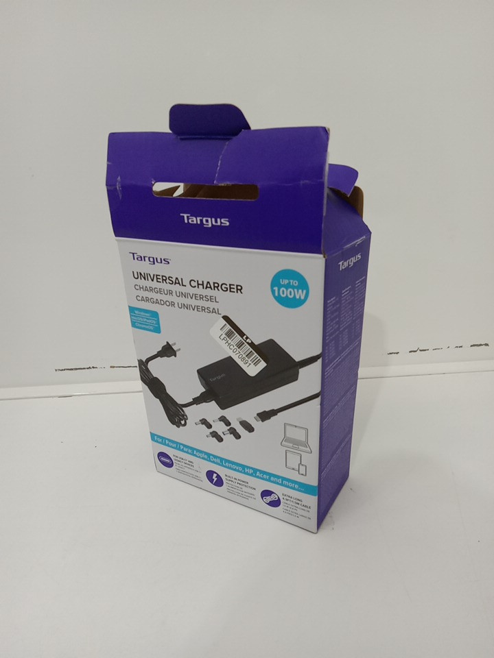 Targus Universal Laptop Charger Adapter - Up to 100W - 5FT Cable - Black (Model: APM108TT) image 2