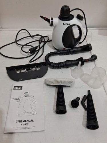 10PC KLONA MULTI PURPOSE HANDHELD STEAM CLEANER WITH ACCESSORIES - WHITE (MODEL: HY-307) image 3