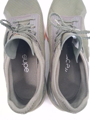 mens nike air zoom running/training sneakers - 8 - green/orange/white image 4