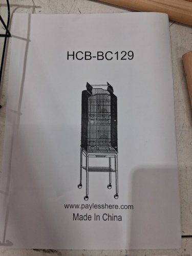 hbc bird cage with wheels - 64" - black (model: hcb-bc129-black) image 3