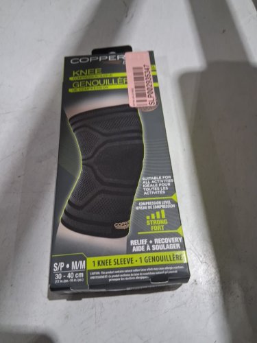 COPPER FIT elite COMPRESSION KNEE SLEEVE - SMALL/MEDIUM - BLACK image 2