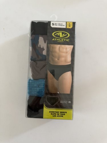 5PK MEN'S ATHLETIC WORKS EVERYDAY BRIEFS - LARGE - ASSORTED COLOURS (sTYLE: AW26011007) image 2