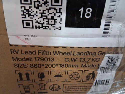 Fifth Wheel Landing Gear Drop Leg 29-1/2" and Snap Pin (MODEL: 179013) image 5