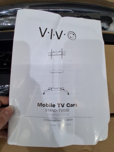 VIVO MOBILE TV CART with adjustable shelf FOR FLATSCREEN TV - FITS 32" - 83" - BLACK (STAND-TV03E) image 5