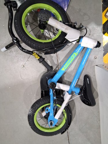 Olakids Children's Bicycle Bike with Training Wheels, Adjustable Seat and Handlebar, Handbrake, and Coaster Brake - 12" - Blue (Model: TS10178BL-12) image 6