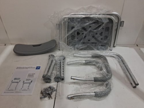 MEDLINE GUARDIAN BATH CHAIR WITH BACK AND ARMS - 350LB CAP - GREY (MODEL: G2-100KHX1) image 3