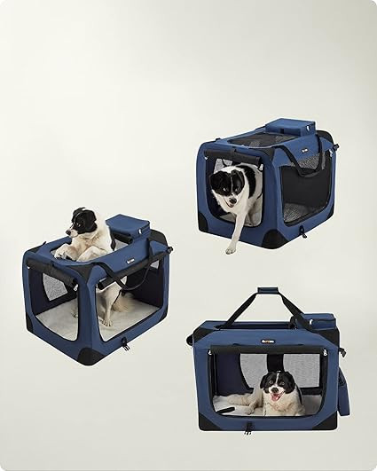 Feandrea Foldable Pet Carrier Bag, 40" x 27" x 27" - blue (model: PDC80Z) image 2