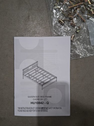 Giantex Solid Wood Platform Bed Frame with Headboard Mid Century Design- QUEEN - WHITE (MODEL: HU10842BS-Q) image 8
