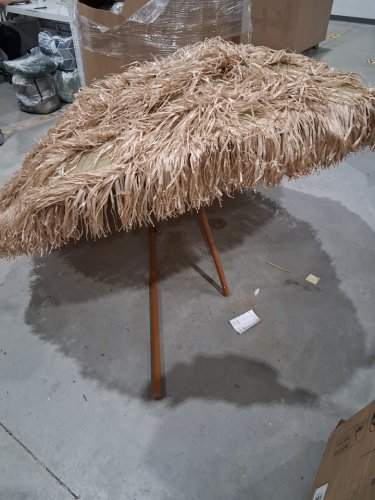 AMMSUN adjustable heigh Hula Thatched Tiki Umbrella - 7.5ft - beige image 3