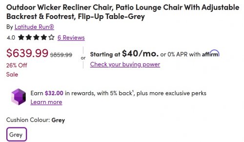 Outdoor Patio Wicker Recliner Chair with Adjustable Backrest, Footrest, and Flip-Up Table - 300lbs cap - grey image 2