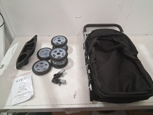 Vivo 4-Wheel Foldable Pet Stroller Carrier -Up To 30LB -Black (Model: ‎STROLR-V001K) image 2