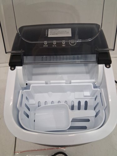 EUHOMY COUNTERTOP ICE MAKER MACHINE WITH HANDLE, BASKET AND SCOOP - MAKES 26LB/DAY - BLACK (MODEL: IM001-BBL-CAEH) image 3