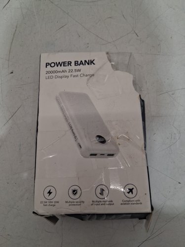QECVEC 20000mAh Power Bank Fast Charging Portable Charger WITH USB-C AND USB PORTS - 22.5W - white (model: q29) image 2