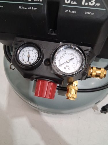metabo hpt "the tank" pancake air compressor - 200psi / 6 gallon - grey (model: EC914S) image 5