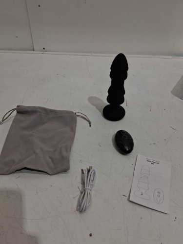 Thrusting anal vibrator with remote - black image 3