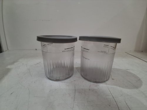 2PK Ninja CREAMi Deluxe XL **CONTAINERS ONLY** 24oz Family-Size Container - clear/grey (MODEL: NC501C) image 3