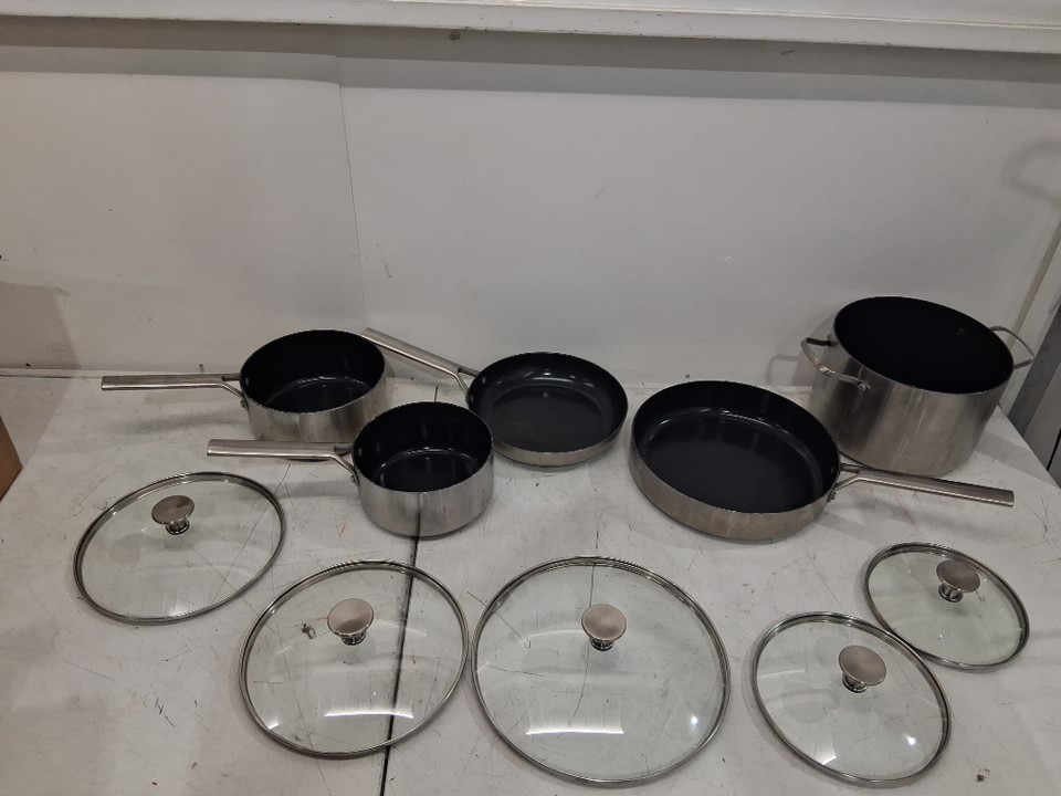 10pc blue diamond triple steel non-stick cookware - silver (model: 1782498) image 2