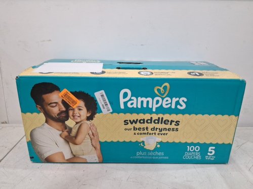 100PK PAMPERS SWADDLERS PULL-ON DIAPERS - SIZE 5 image 2