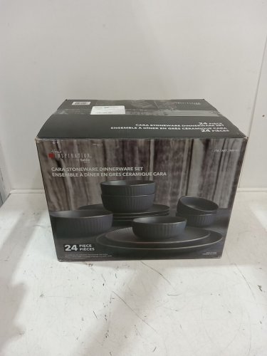 24pc Safdie Cara Dinnerware Set - dark grey (model: 1800142) image 2