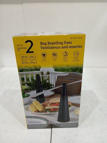 2PK ELEMENTS RECHARGEABLE BUG REPELLER FANS - BLACK (MODEL: 1990391) image 2