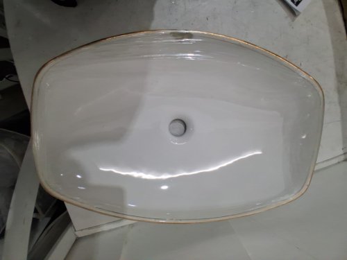 DeerVally moder ceramic Boat Shaped Vessel Bathroom Sink - 22" - White/Gold (model: DV-1V0319) image 4