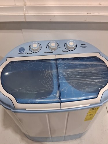 PYLE PURE CLEAN 2-IN-1PORTABLE WASHING MACHINE WITH WASHER & DRYER - 7.7LBS / 3.3LBS CAP - WHITE/BLUE (MODEL: PUCWM22) image 4