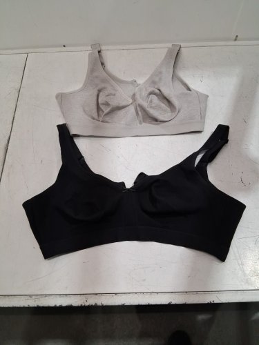 2pk WOMEN'S Fruit of the Loom Fit for Me Plus-Size Wireless Cotton Bra - 44c - GREY & BLACK (STYLE: FT811) image 2