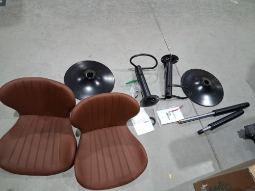 2pk walsunny leather seat bar stools with adjustable height - brown/black image 4