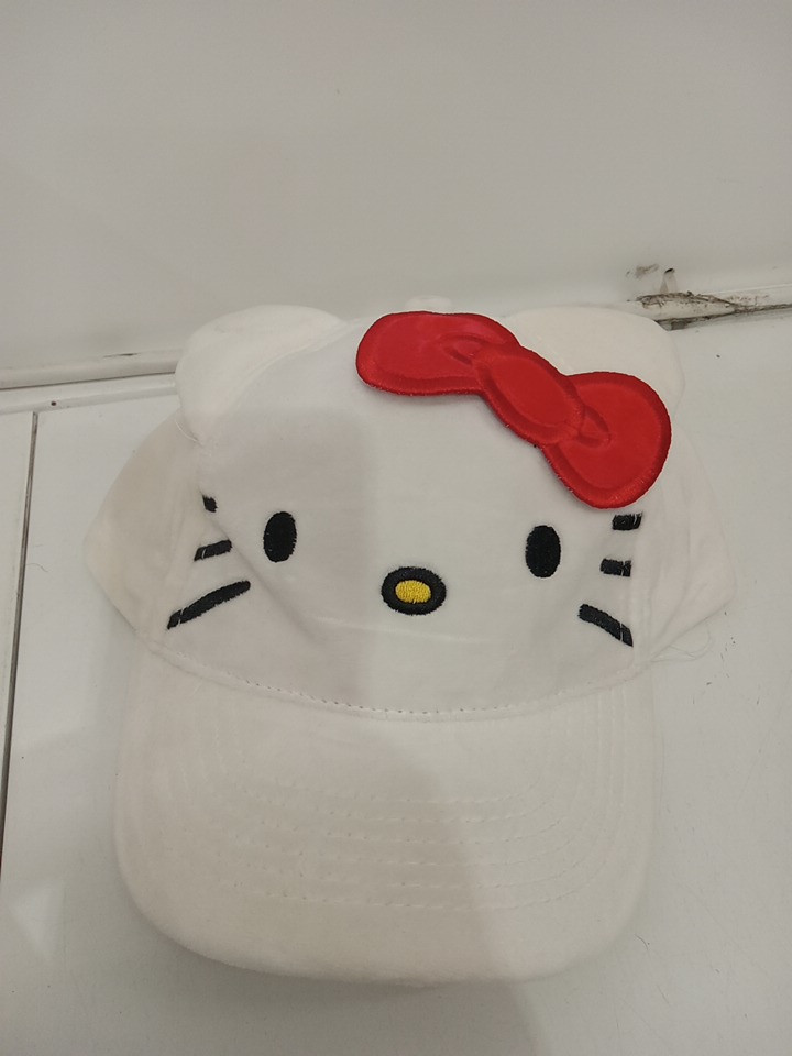 Toddler's Hello Kitty Fuzzy Baseball Cap/Hat with Ears - Size 4-6X - White (Model: HKGH0021CN) image 2