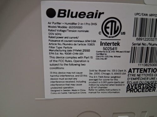 Blueair 2-in-1 Pro Air Purifier & Humidifier for Large Rooms - 1,875sq.ft - beige (model: 6531511000) image 11