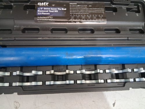 13pc Orion Motor Tech 1/2" DRIVE Inner Tie Rod Removal Tool Kit - blue/black - (model: pul-ts08-n1-omtcafba-1) image 4