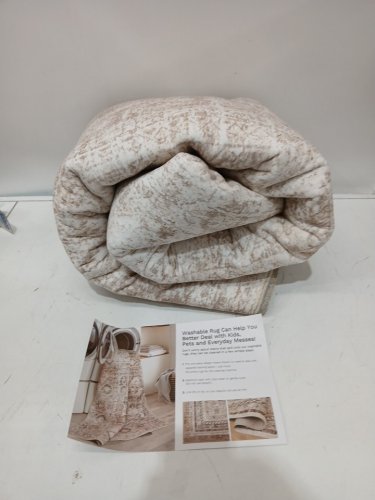 Soalmost Large Soft Washable Vintage Area Rug - 8FT  x 10FT -  Beige image 5