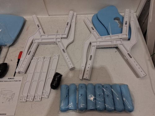 3PC FUNLIO Kids Table and 2 Chairs Set ADJUSTABLE - 18.9" - 23.6" - blue  (Model: FL-010) image 8